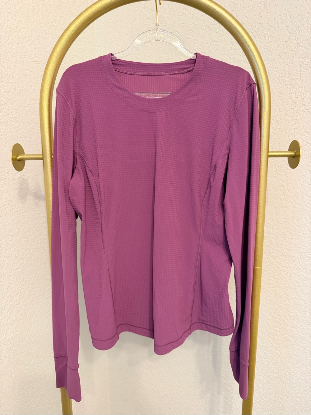 lululemon athletica Long Sleeve Waffle Crew Top - Plum